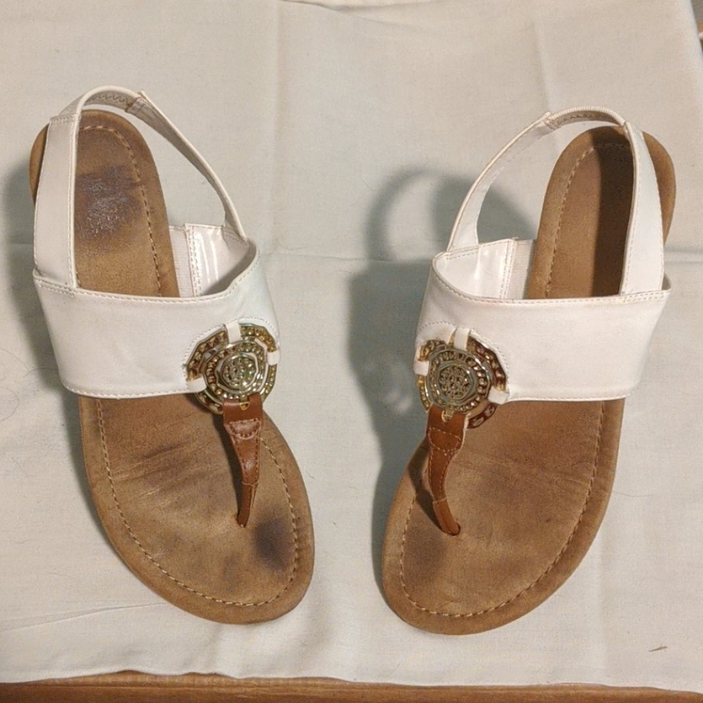 3 for $20 // Impo Roxana white and tan sandals